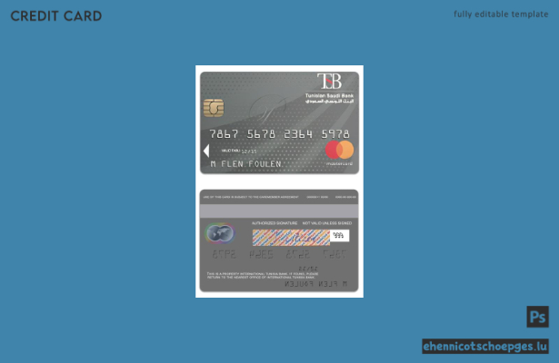Tunisia International Tunisia Bank Platinum Mastercard – Beispielvorschau